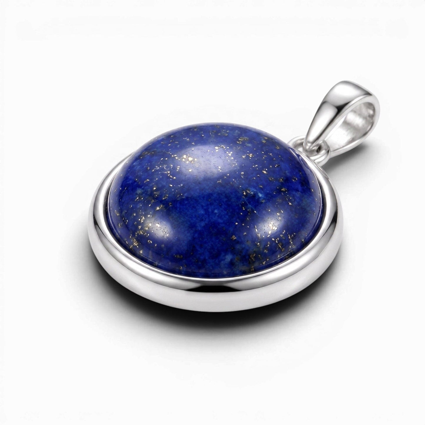 Anhänger Lapislazuli Anhänger 925 Silber mit 10 mm Naturstein Schöner-SD 