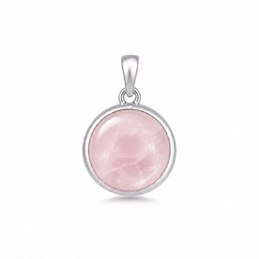 Anhänger Rosenquarz-Anhänger aus 925 Silber ohne Kette Schöner-SD 