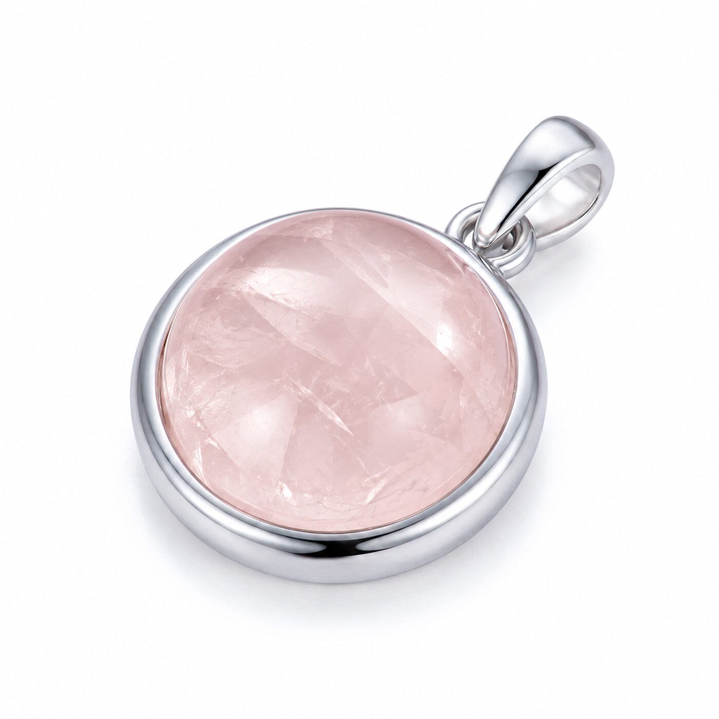 Anhänger Rosenquarz-Anhänger aus 925 Silber ohne Kette Schöner-SD 