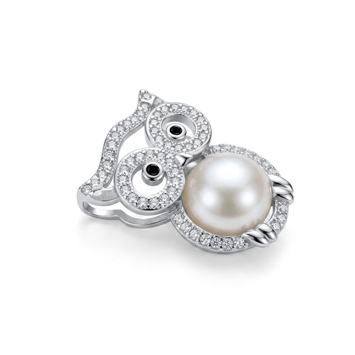Anhänger Eulen Anhänger 925 Silber mit Süßwasserperle & Zirkonia Schöner-SD 