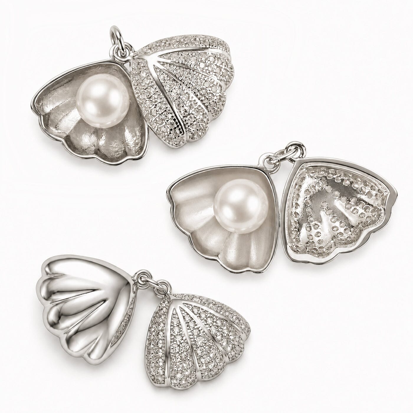 Anhänger Muschel-Anhänger 925 Silber mit verborgener Perle Schöner-SD 