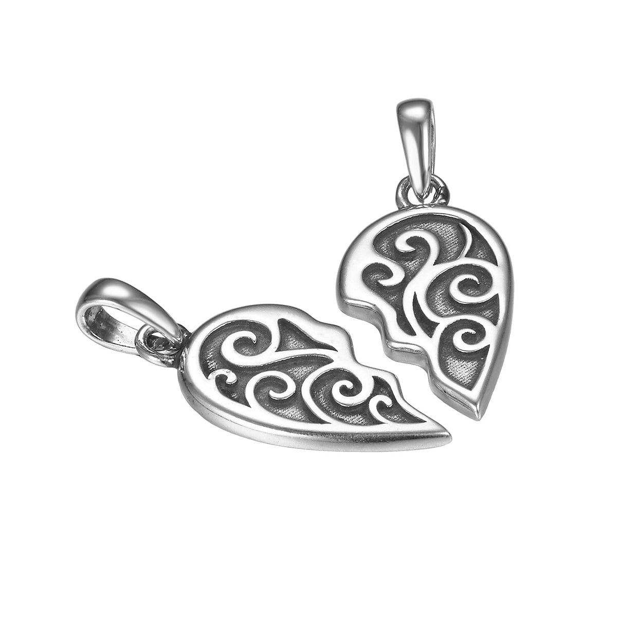 Anhänger Partner-Herzanhänger 925 Silber (2-teilig) Schöner-SD 