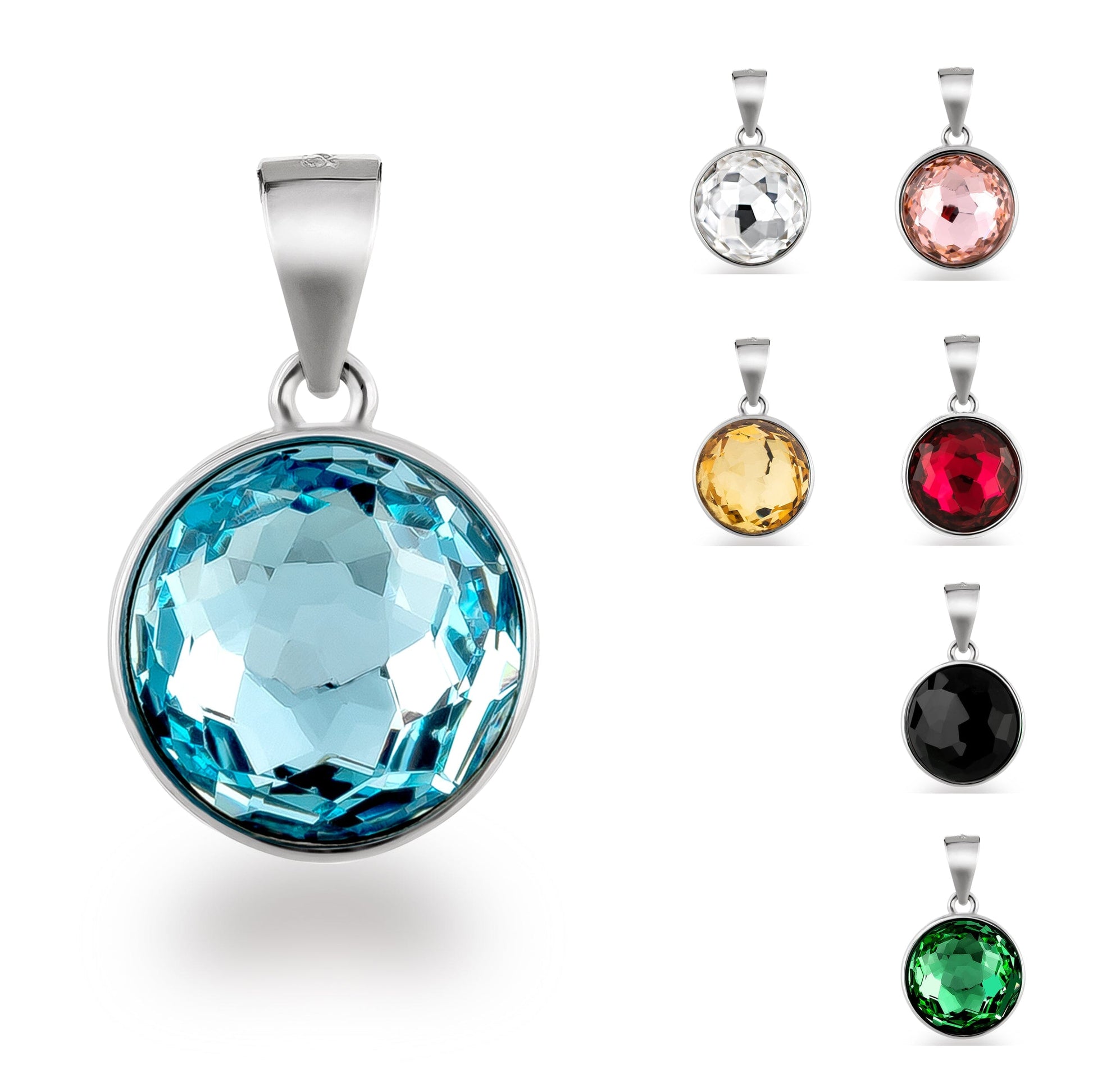 Anhänger runder Kristall blau grün rot schwarz gelb crystal