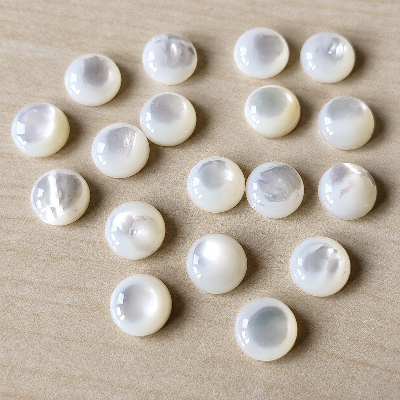Anhänger Perlmutt Anhänger weiß 925 Silber 10 mm Cabochon Schöner-SD 