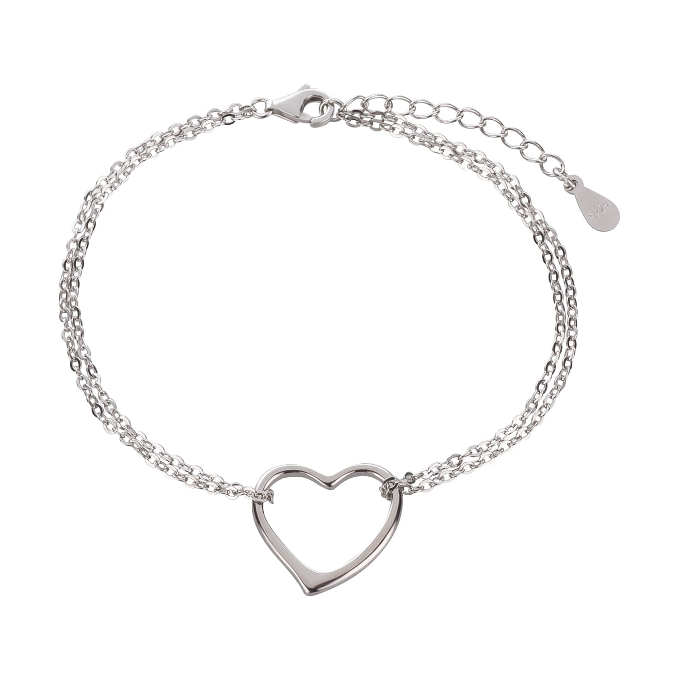 Armband Herz Armband Armkettchen 925 Silber rhodiniert Schöner-SD 