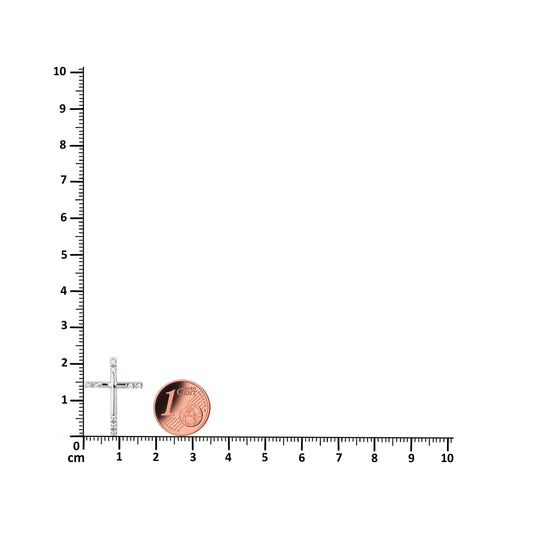 Anhänger Graziler Kreuz Anhänger 22mm 925 Silber mit Zirkonia Schöner-SD 