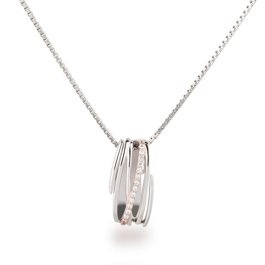 Kette mit Anhänger Anhängerkette Harmonie 925 Silber mit Zirkonia Schöner-SD 