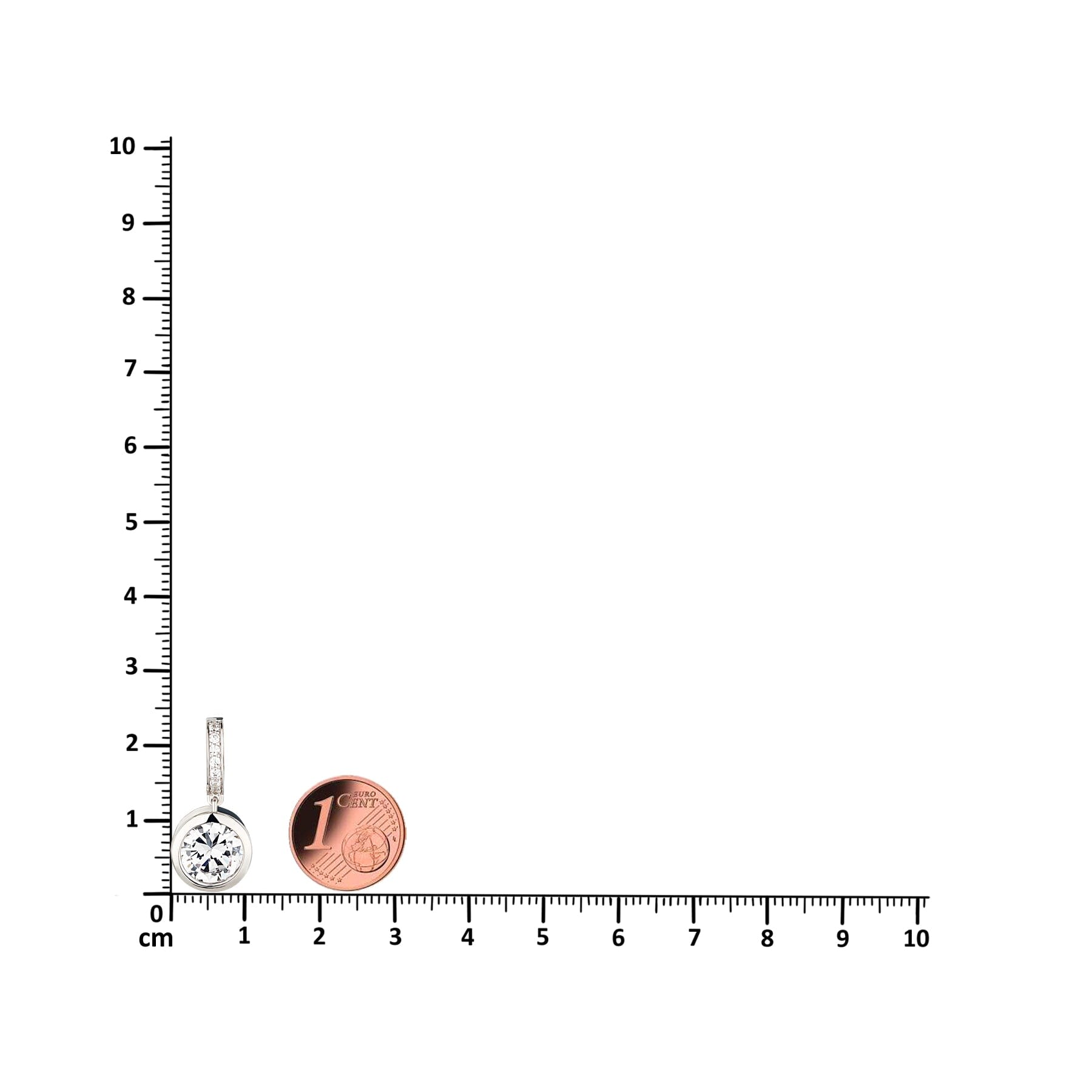 Anhänger Ketten-Einhänger 11mm Solitär Zirkonia 925 Silber Schöner-SD 