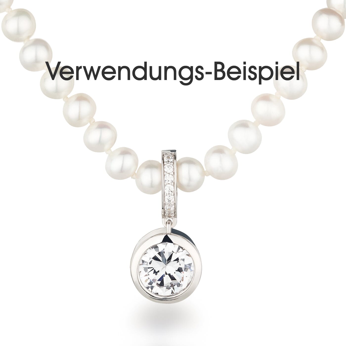 Anhänger Ketten-Einhänger 11mm Solitär Zirkonia 925 Silber Schöner-SD 