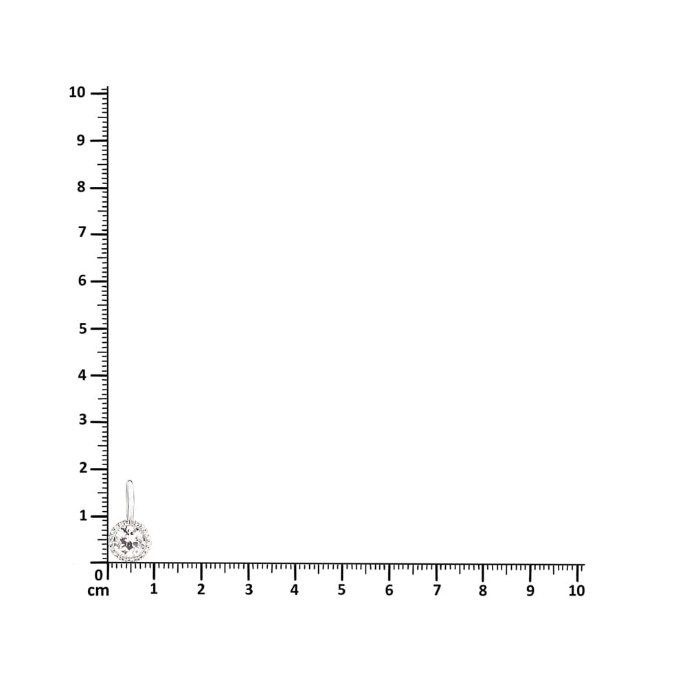 Ohrringe Rhodinierte Silber Ohrhänger mit Zirkonia-Kristallen rund leicht Schöner-SD 