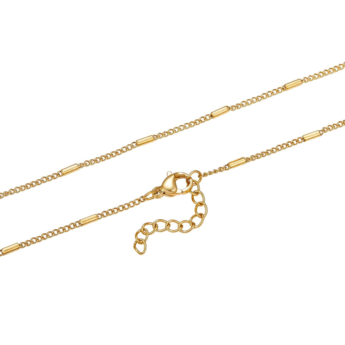 Halskette Vergoldetes Halskettchen aus Edelstahl mit Zylinder-Elementen Schöner-SD 