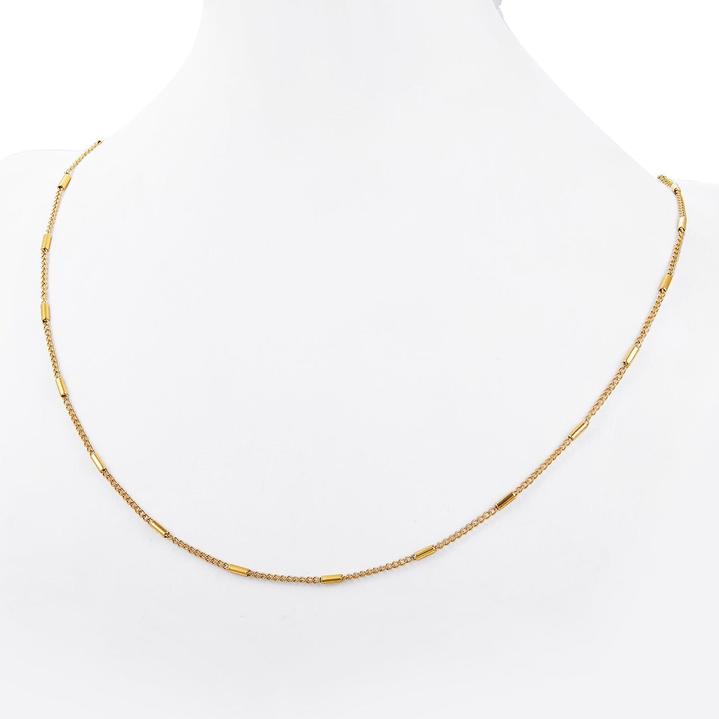 Halskette Vergoldetes Halskettchen aus Edelstahl mit Zylinder-Elementen Schöner-SD 