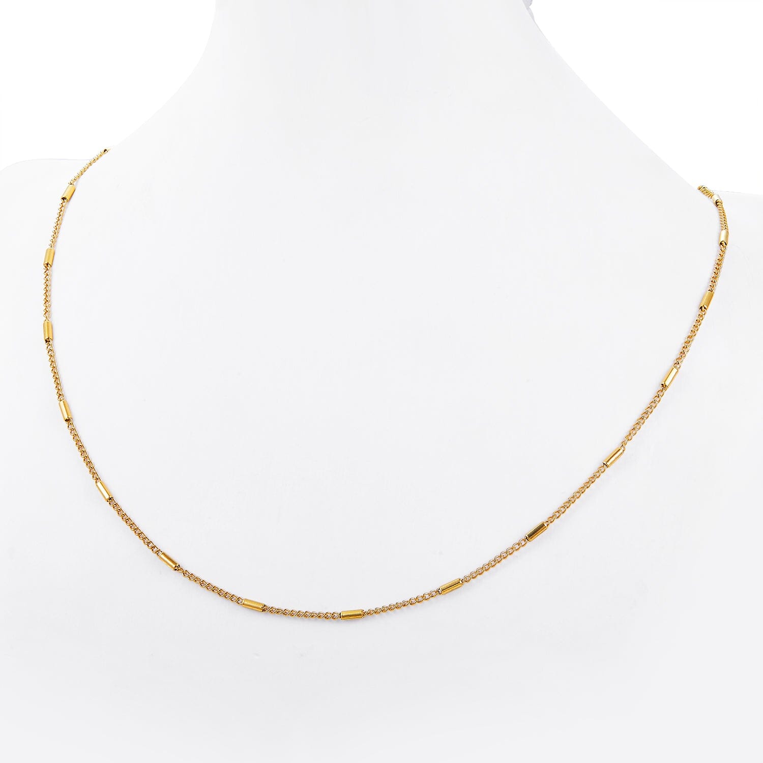 Halskette Vergoldetes Halskettchen aus Edelstahl mit Zylinder-Elementen Schöner-SD 