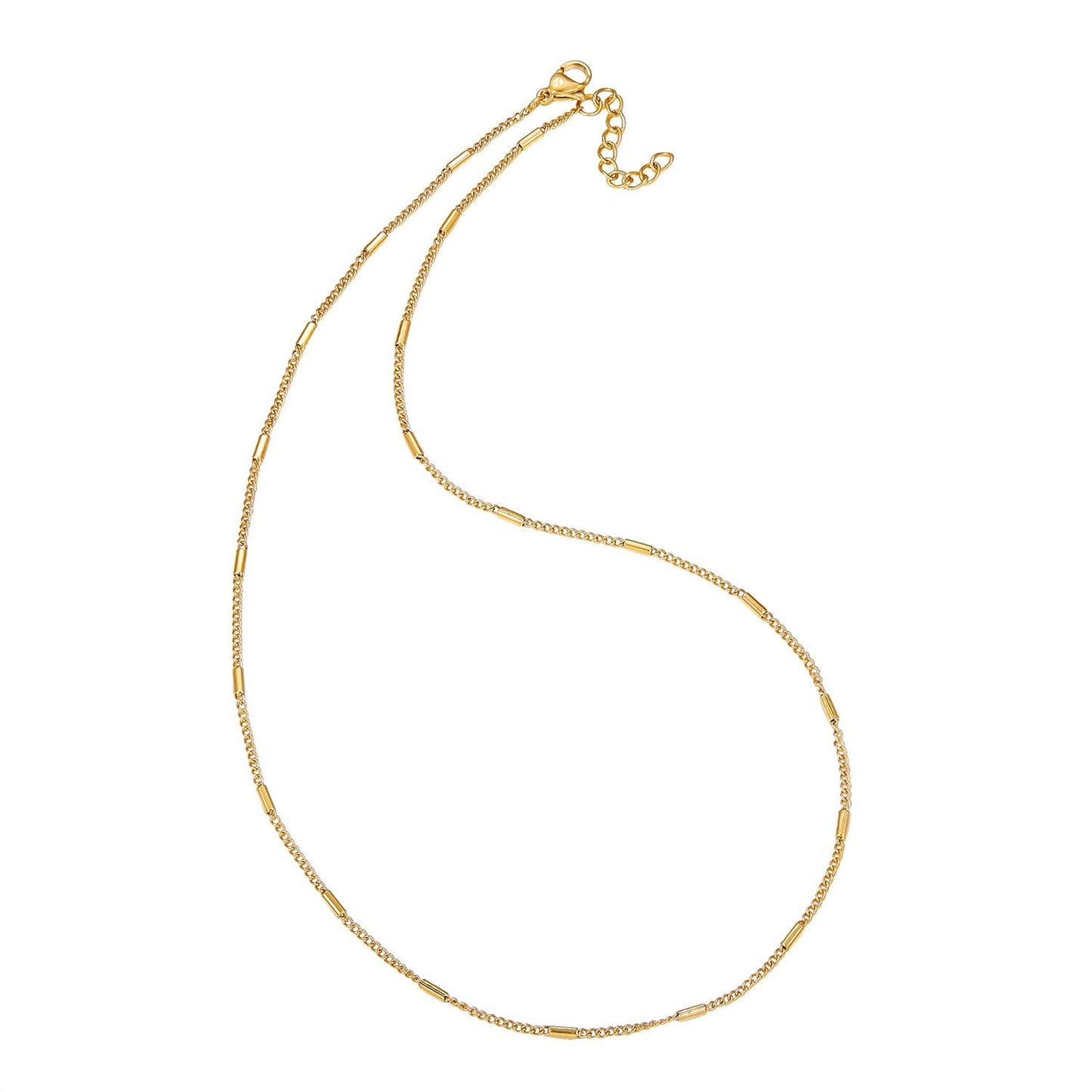 Halskette Vergoldetes Halskettchen aus Edelstahl mit Zylinder-Elementen Schöner-SD 