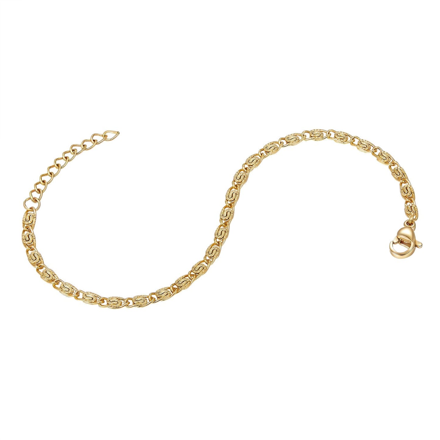 Armband S-Panzerarmband aus Edelstahl haltbar vergoldet Schöner-SD 