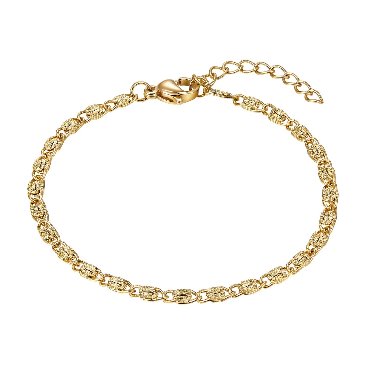 Armband S-Panzerarmband aus Edelstahl haltbar vergoldet Schöner-SD 