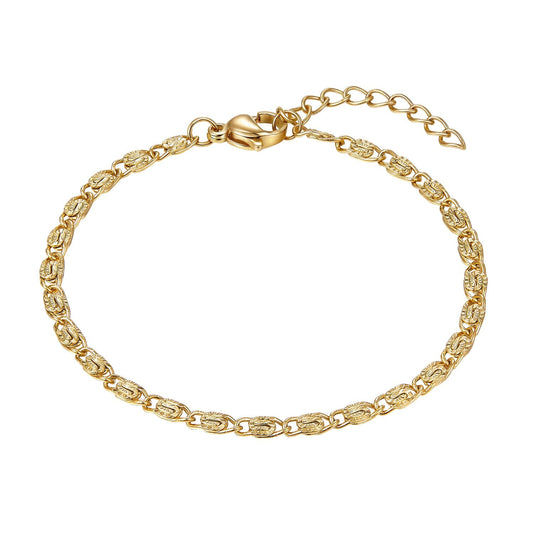 Armband S-Panzerarmband aus Edelstahl haltbar vergoldet Schöner-SD 