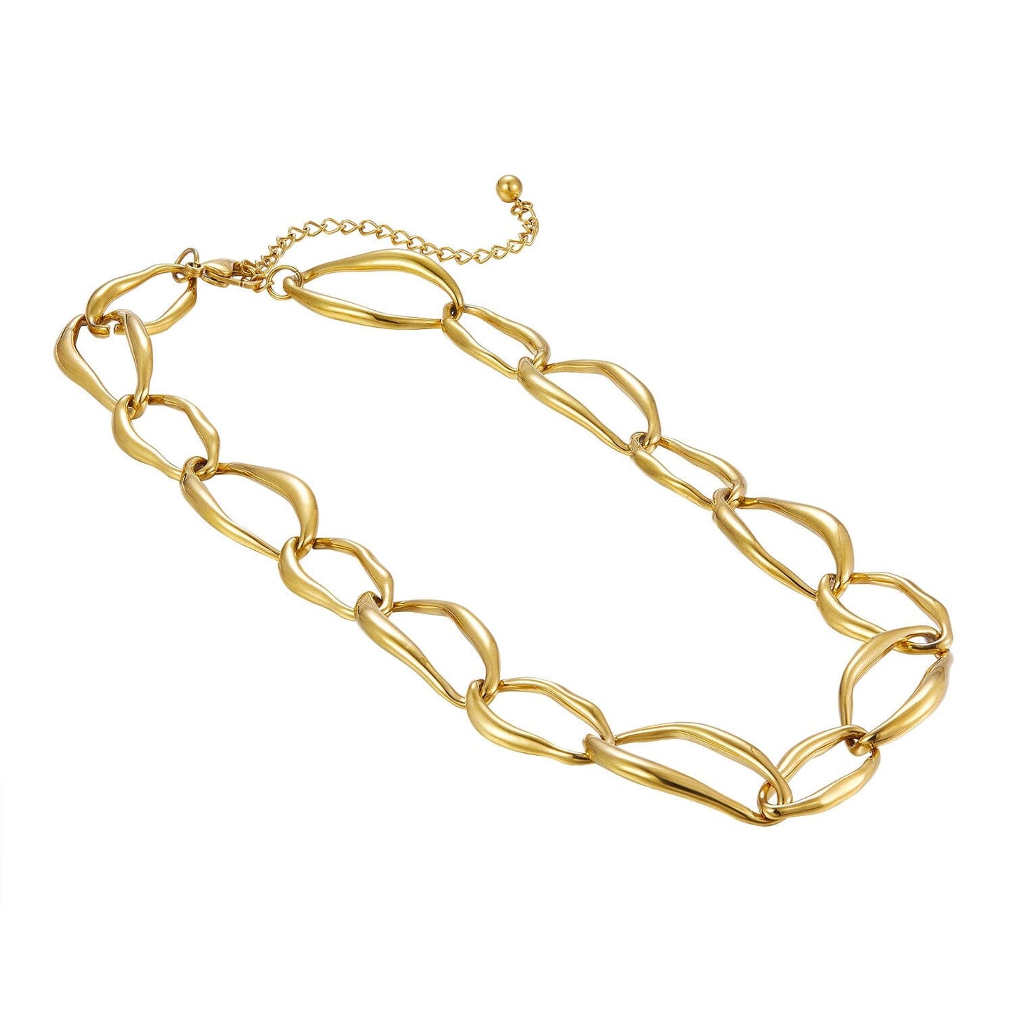 Halskette Statement Kette große Glieder Edelstahl gold Schöner-SD 