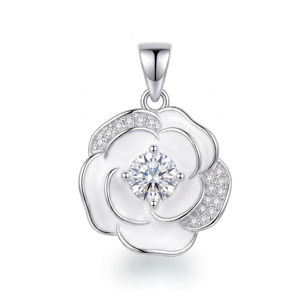 Anhänger Anhänger Blüte weiß 925 Siber mit Zirkonia Schöner-SD 