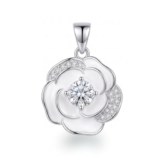 Anhänger Anhänger Blüte weiß 925 Siber mit Zirkonia Schöner-SD 