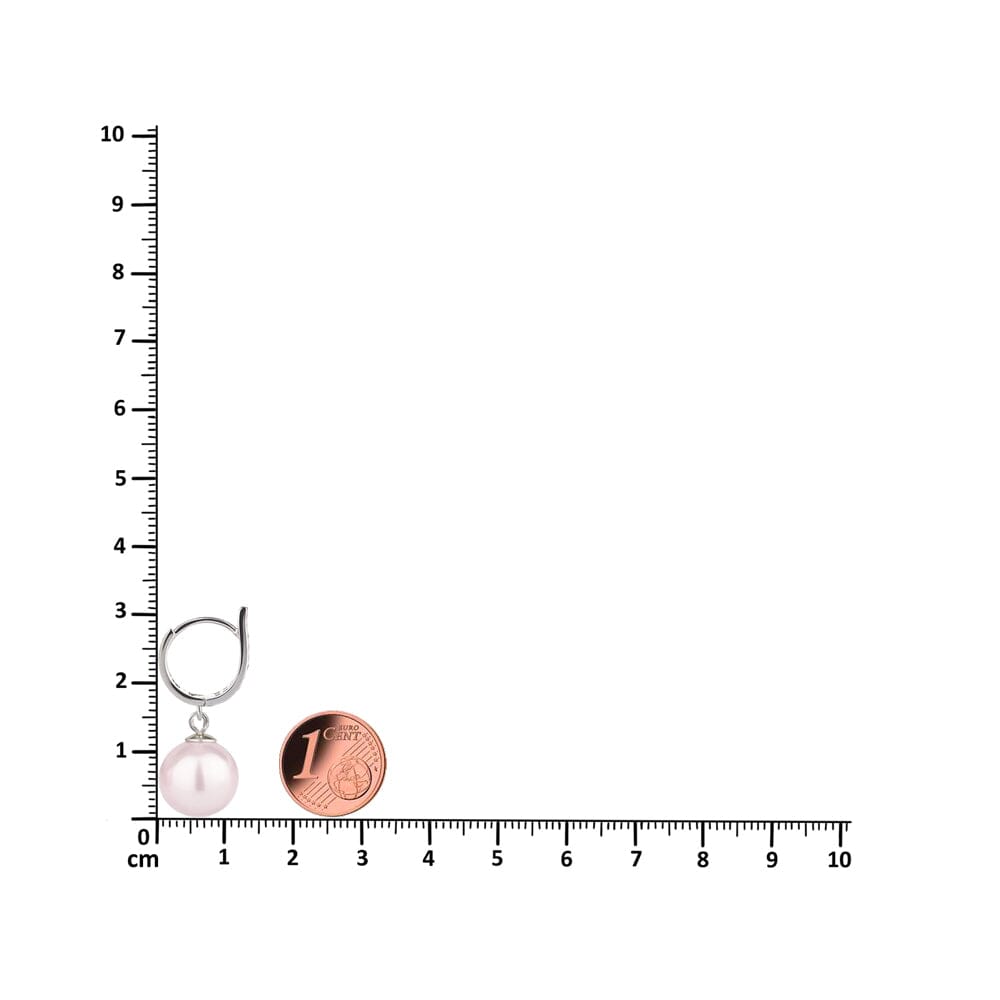 Ohrringe 925 Silber Perlenohrringe hängend Zirkonia Creolen mit 12mm Perlen Schöner-SD 