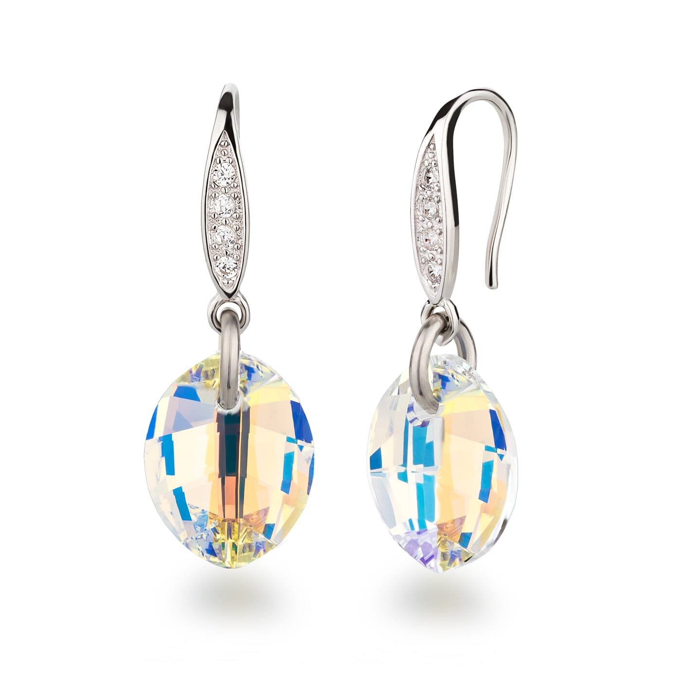 Schmuckset Schmuckset Kristall Pure Leaf Crystal Aurora Boreale 925 Silber Schöner-SD 