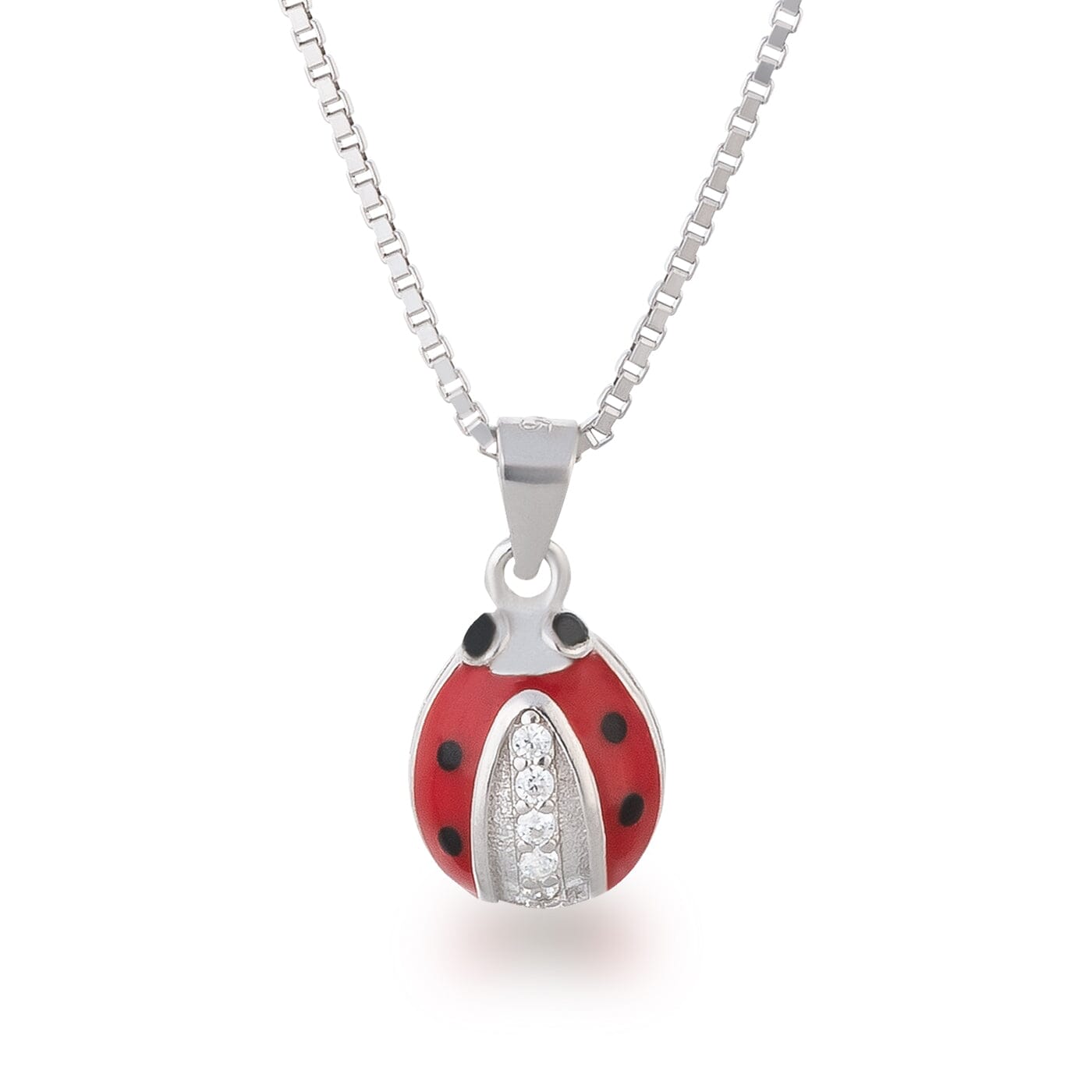 Kette mit Anhänger Kinderkette Marienkäfer 925 Silber für Mädchen Schöner-SD 