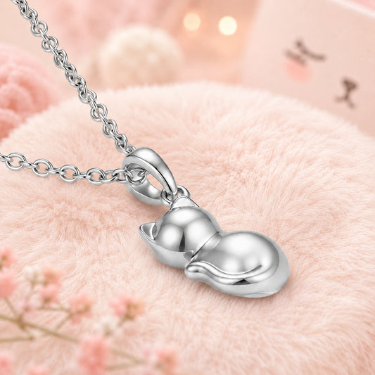 Katzenanhänger Kette 925 Silber | kleiner Kätzchen Anhänger
