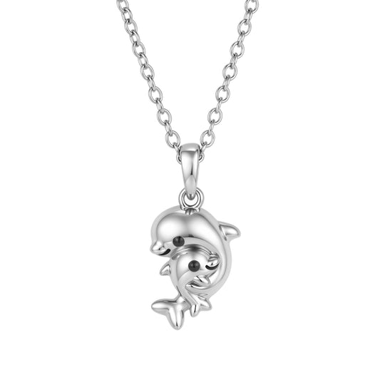 Delfin Anhänger Kinderkette 925 Silber rhodiniert