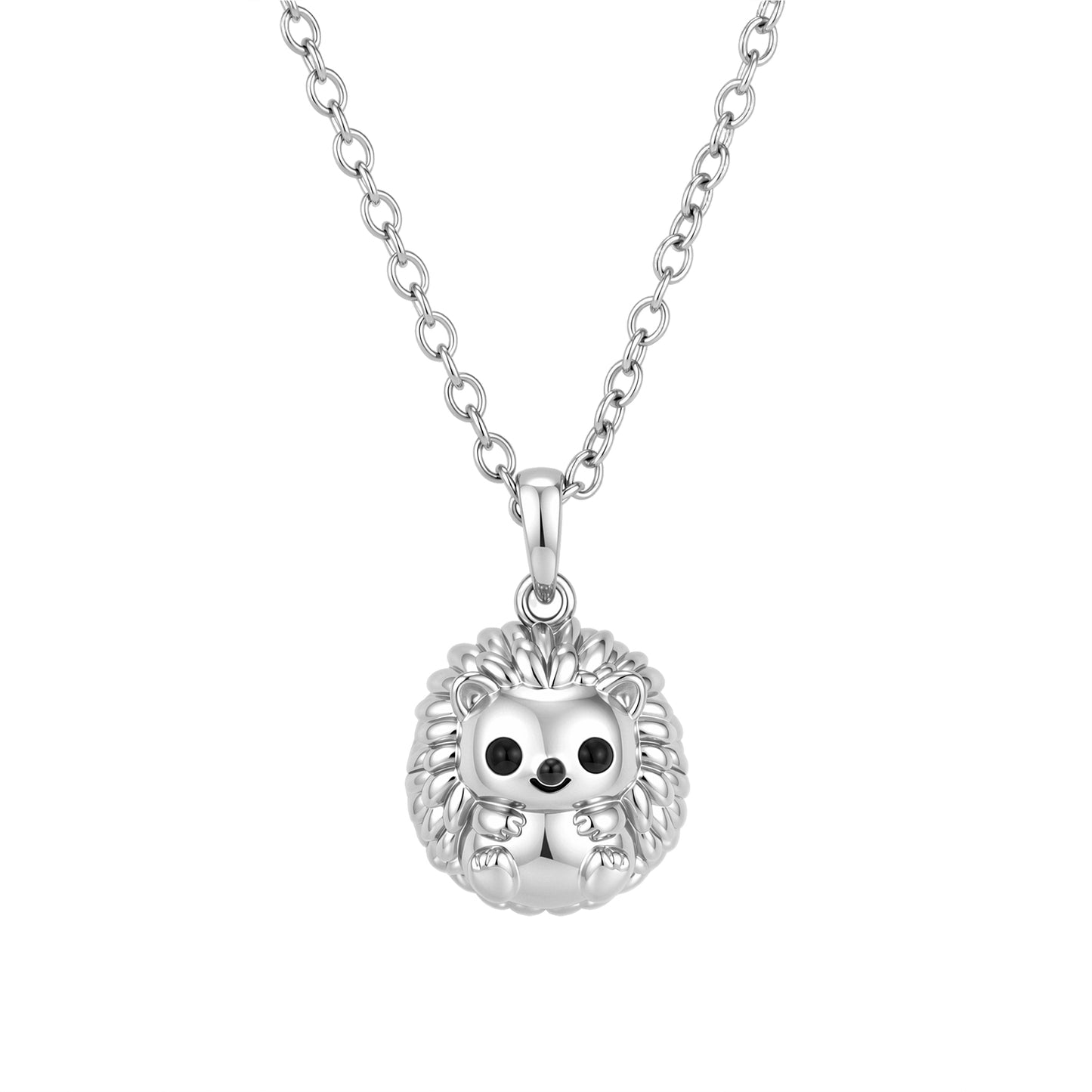 Igel Anhänger 925 Silber mit Kette | Niedlicher Glücksbringer