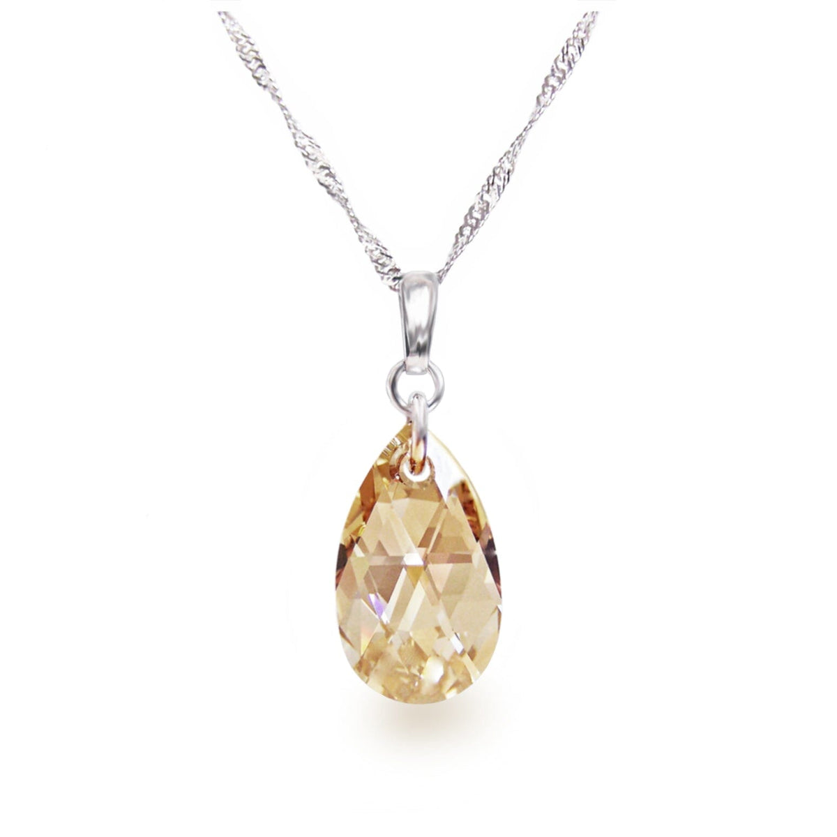 Kette mit Anhänger Golden Shadow 925 Silber Kette mit 22mm Tropfen Anhänger Farbwahl Schöner-SD 