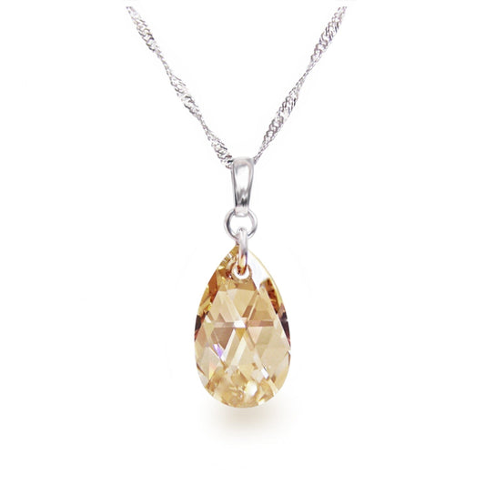 Kette mit Anhänger Golden Shadow 925 Silber Kette mit 22mm Tropfen Anhänger Farbwahl Schöner-SD 