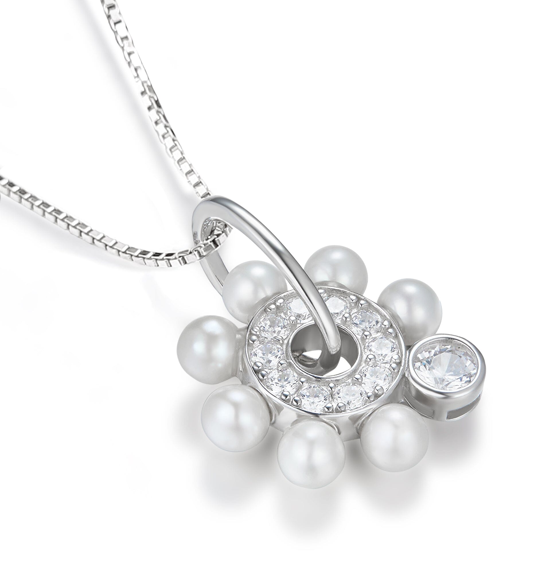Kette mit Anhänger Perlenanhänger Rad mit Kette 925 Silber Schöner-SD 