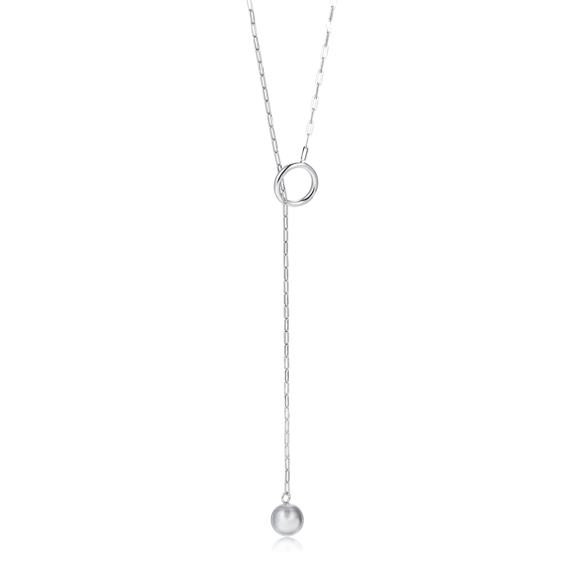 Halskette Y-Kette lang mit Kugel und Ring Schöner-SD 