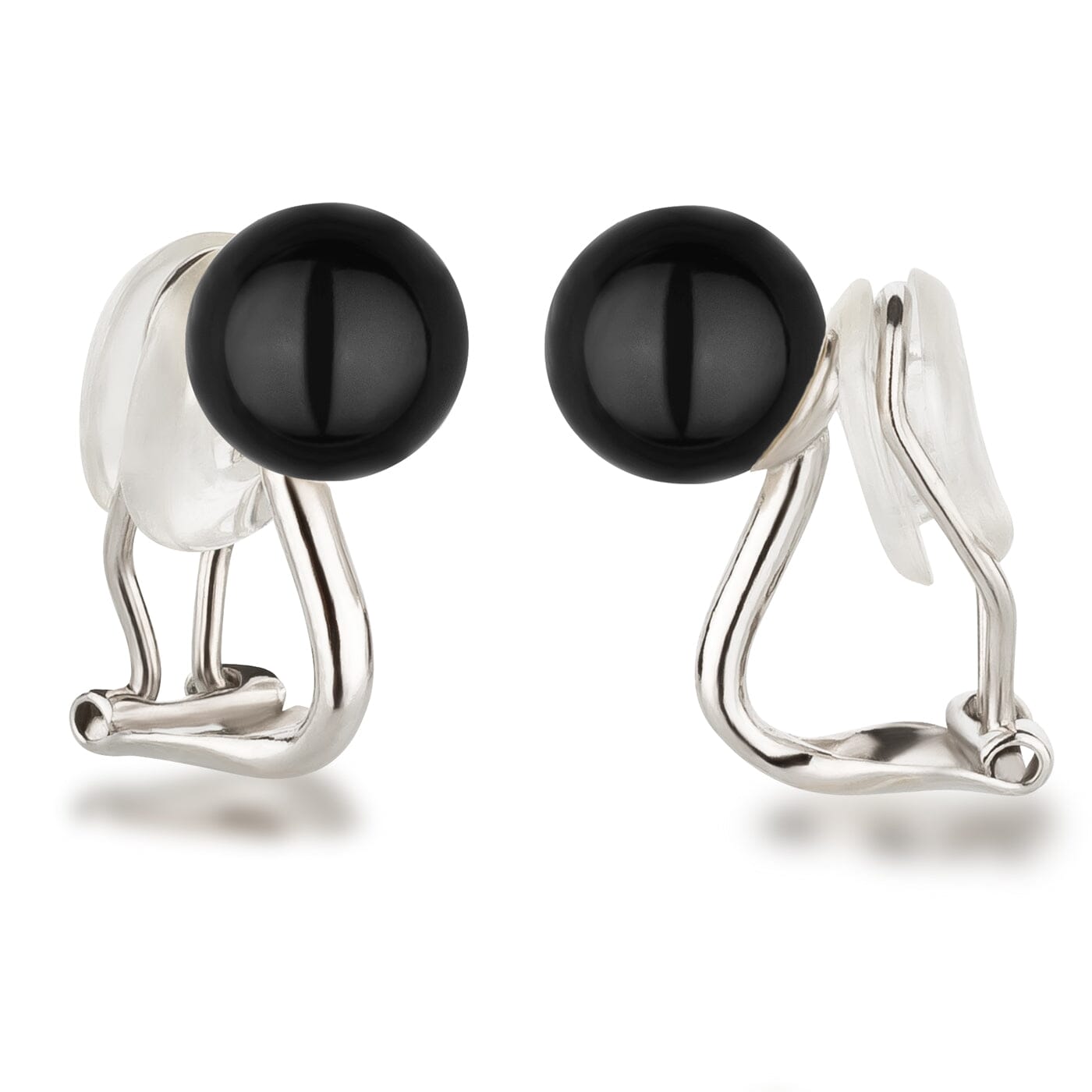 Ohrringe Black Pearl - schwarz Perlenohrringe Ohrclips mit 8mm Perlen Farbwahl Schöner-SD 