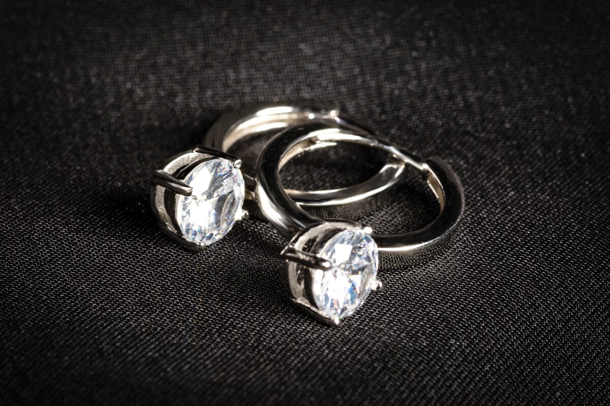 Ohrringe 925 Silber Creolen mit Zirkonia Anhänger Schöner-SD 