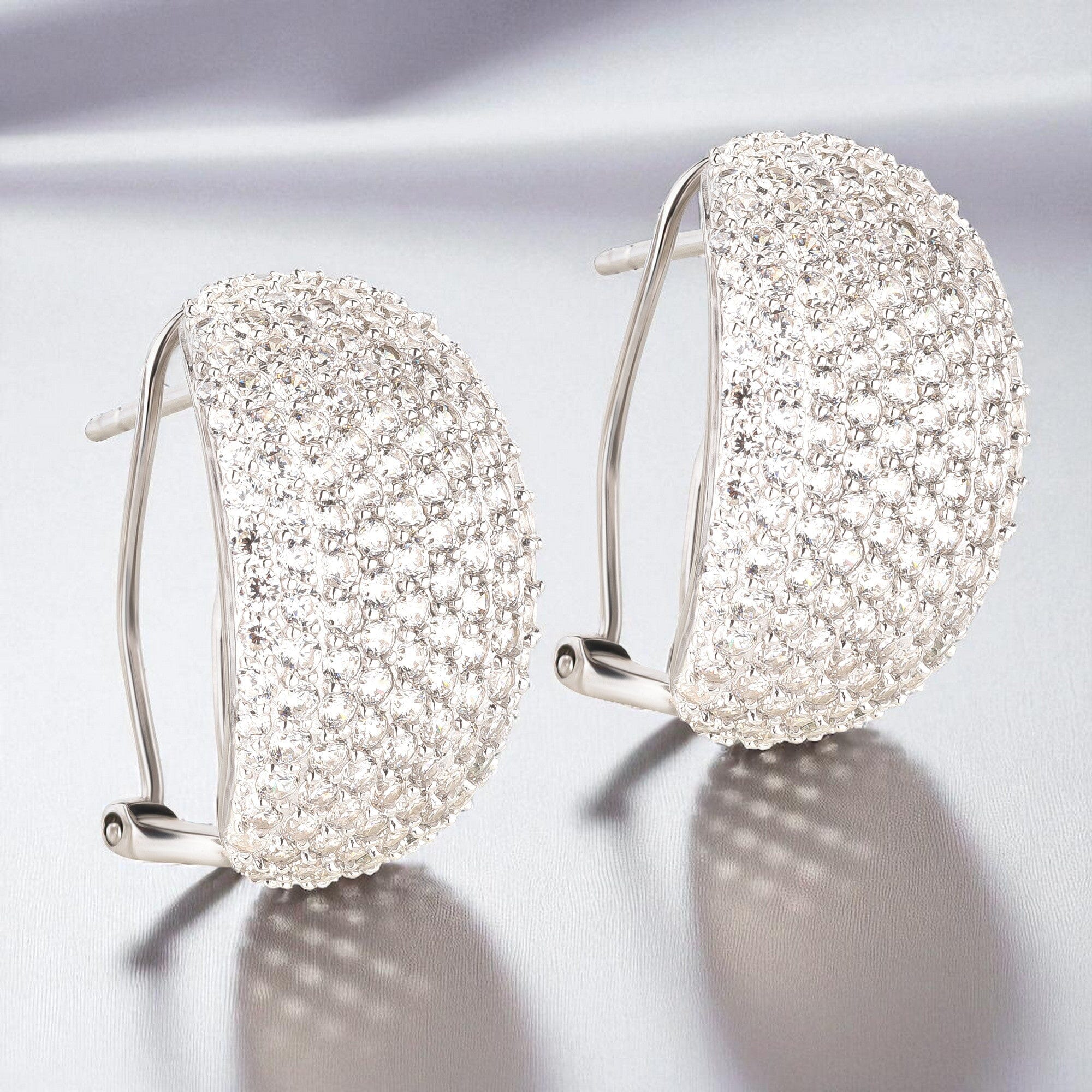 VIKILEE Bar Zirkonia Ohrringe Aus 925er Silber – Elegante Creolen Mit Glitzeranhänger Für Damen