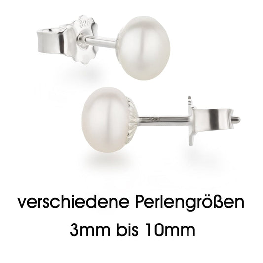Ohrringe Perlen Ohrstecker 925 Silber mit Süßwasserperlen in AAAA-Qualität Schöner-SD 