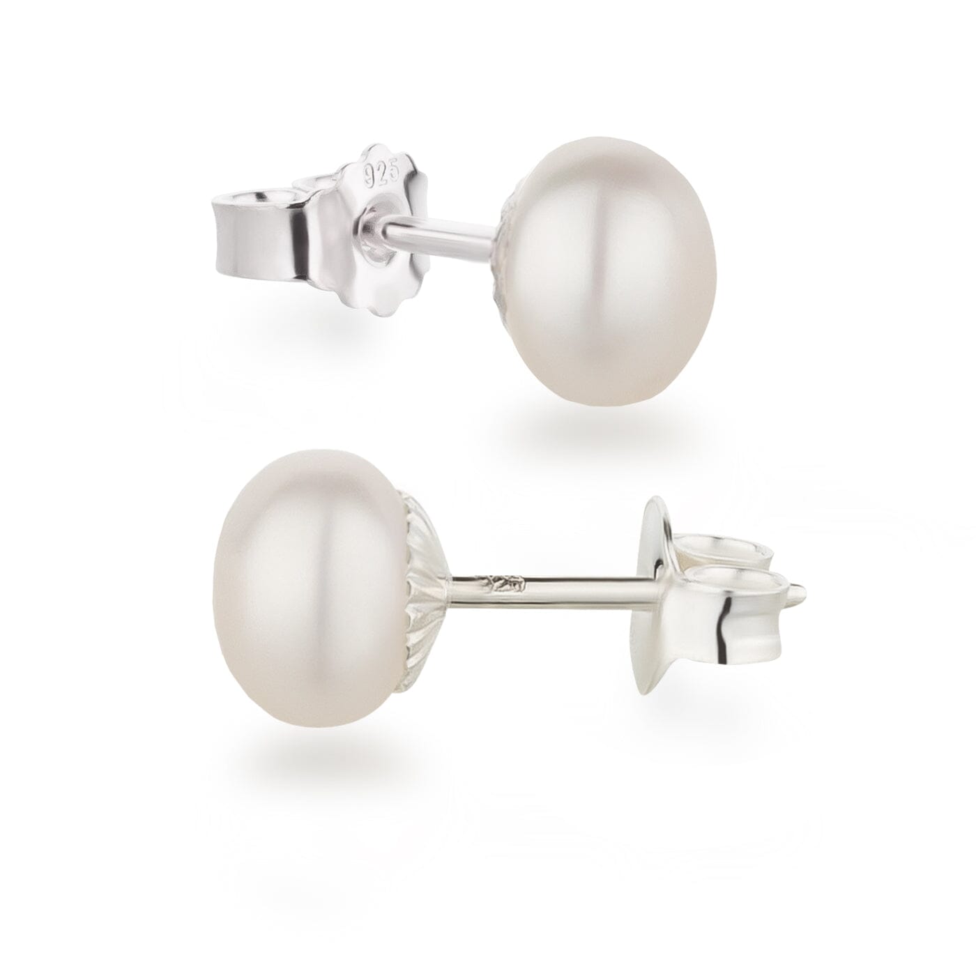 Ohrringe 8 mm Perlen Ohrstecker 925 Silber mit Süßwasserperlen in AAAA-Qualität Schöner-SD 