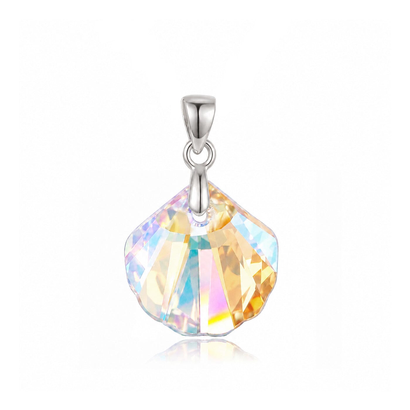 Anhänger Muschel Markenkristall Anhänger Crystal AB 925 Silber Schöner-SD 