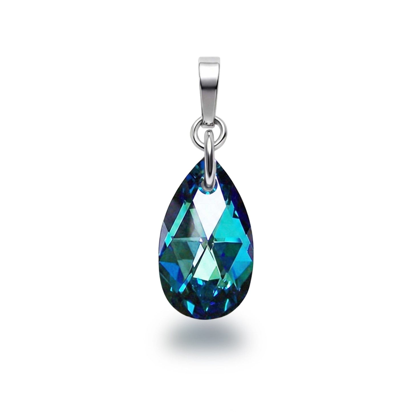 Anhänger Bermuda Blue - blau Kleiner Tropfen Anhänger 16mm Markenkristall, Farbwahl Schöner-SD 
