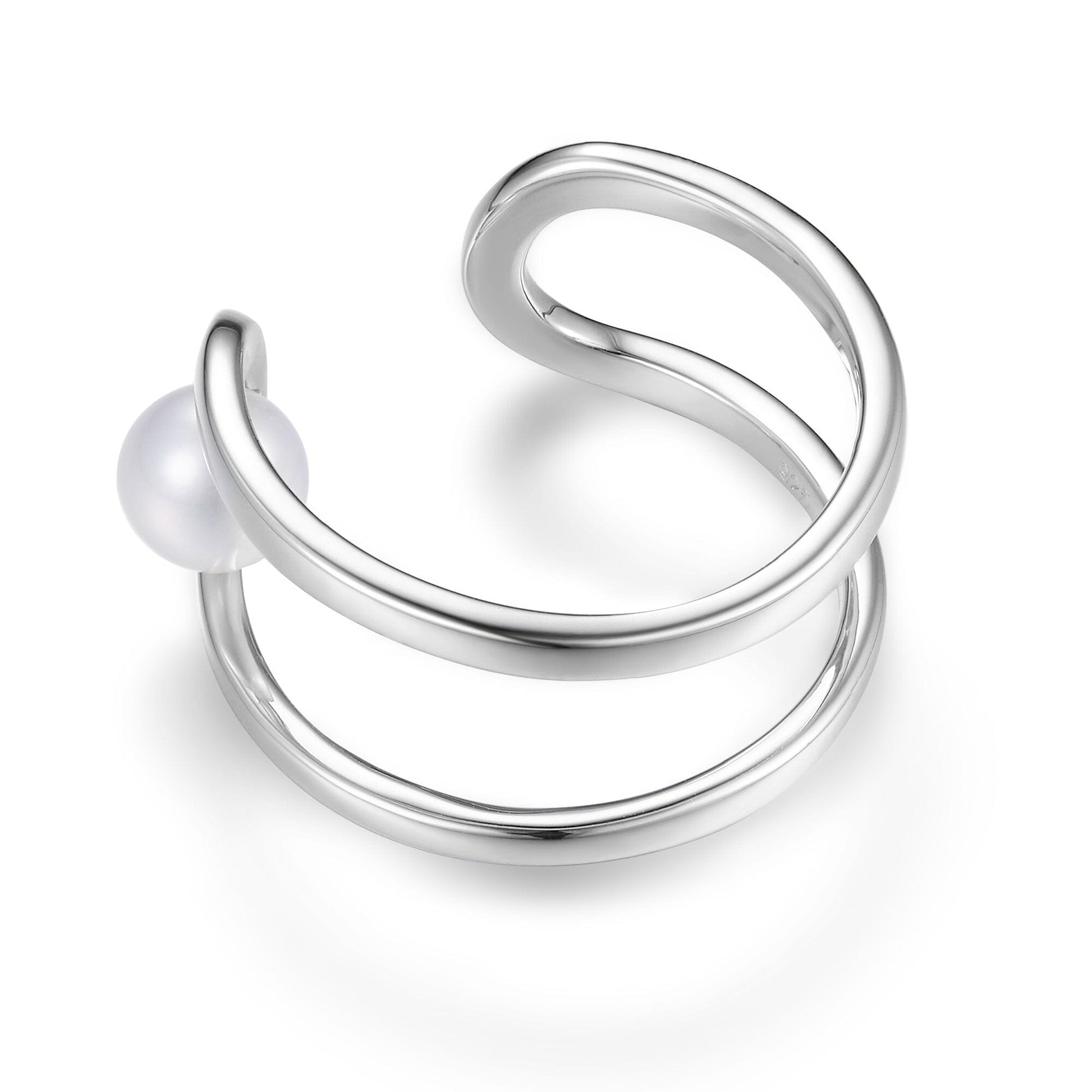 Ring Perlenring 925 Silber mit schwebender Perle Schöner-SD 