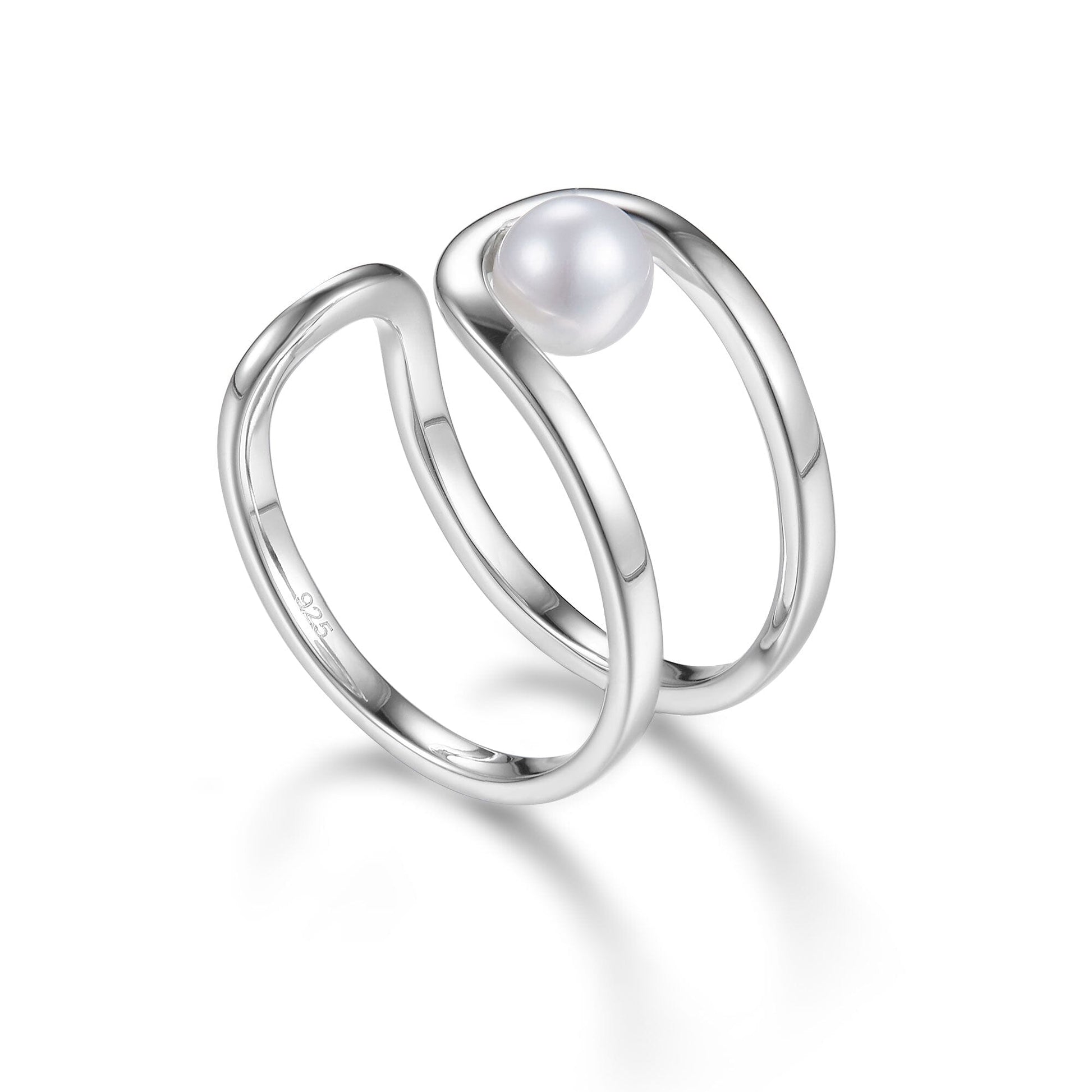 Ring Perlenring 925 Silber mit schwebender Perle Schöner-SD 