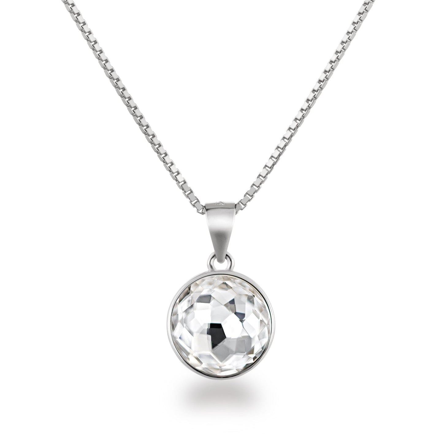 Anhänger runder Kristall mit Venezianerkette 45cm 925 Silber Kette mit Anhänger Schöner-SD Crystal 