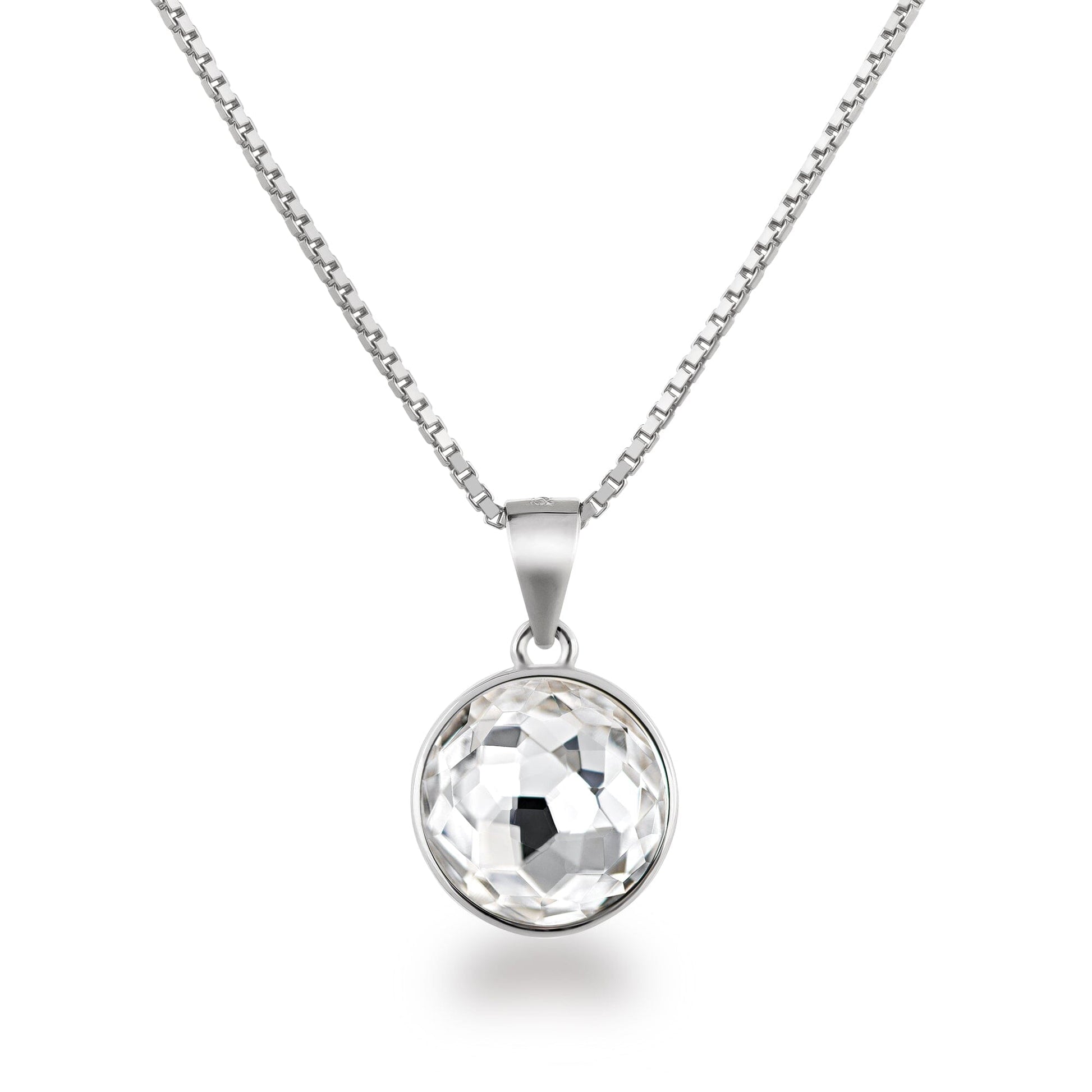 Anhänger runder Kristall mit Venezianerkette 45cm 925 Silber Kette mit Anhänger Schöner-SD Crystal 
