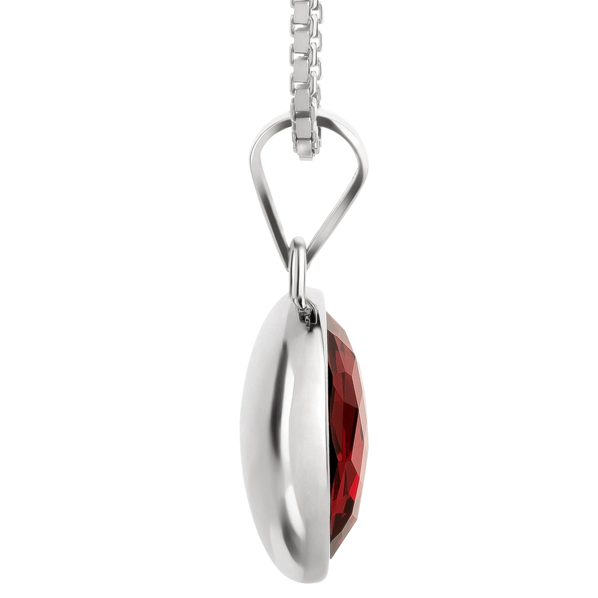 Anhänger runder Kristall mit Venezianerkette 45cm 925 Silber Kette mit Anhänger Schöner-SD 