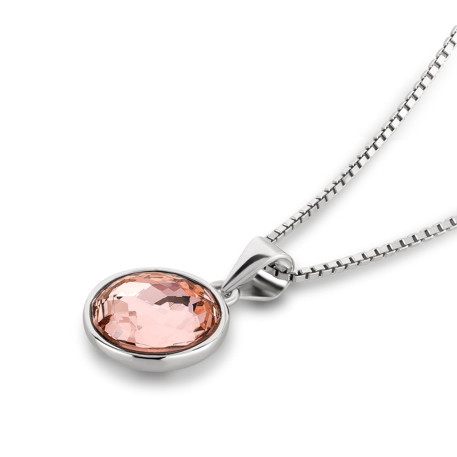 Anhänger runder Kristall mit Venezianerkette 45cm 925 Silber Kette mit Anhänger Schöner-SD 
