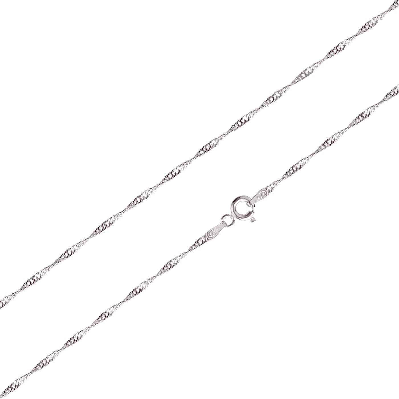 Halskette 42 cm 925 Silber Kette Halskette Singapurkette gedreht Schöner-SD 925 Silber Rhodium 