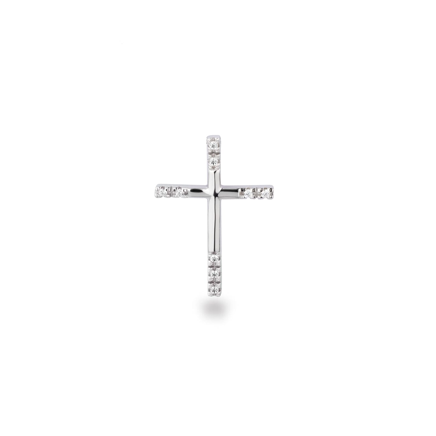 Graziler Kreuz Anhänger 22 mm aus 925 Silber mit Zirkonia, Schöner-SD 