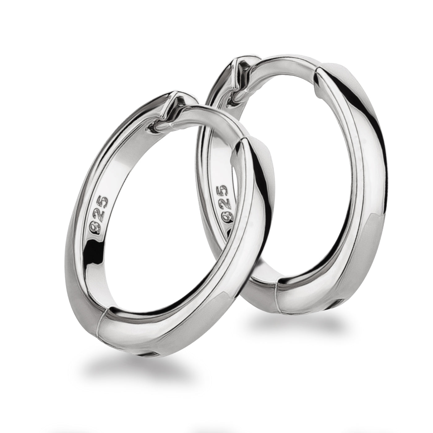 Massive Creolen 13 mm aus 925 Silber rhodiniert